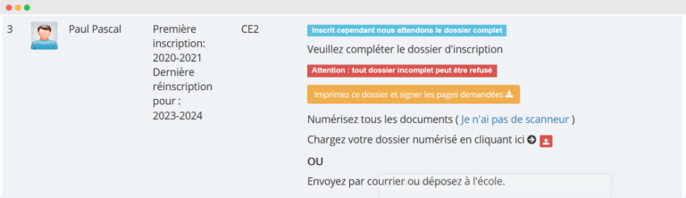 charger des dossier numérique pour les dossiers scolaires