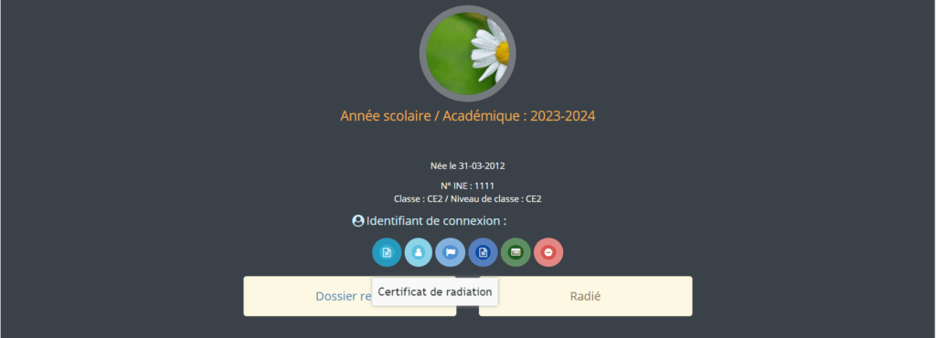 Affichage sur profil